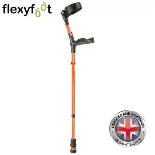 flexyfoot closed cuff anatomic grip crutch orange