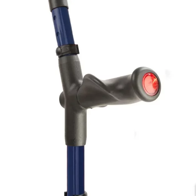 flexyfoot closed cuff anatomic grip crutch fitted with reflectors