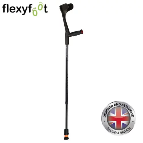 flexyfoot carbon fibre soft grip folding crutch black