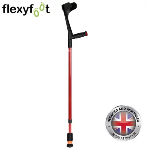 flexyfoot carbon fibre soft grip folding crutch red