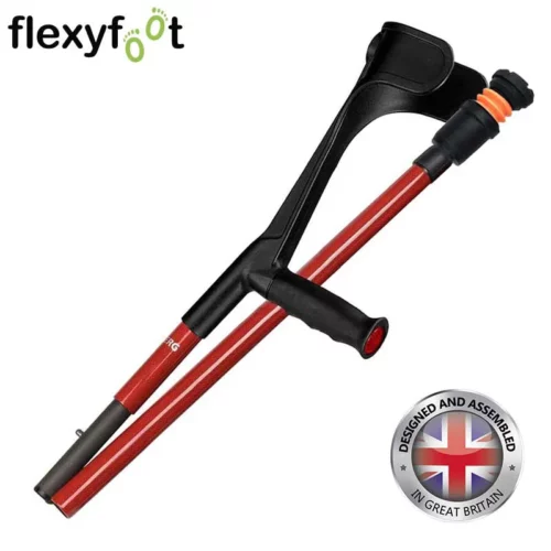 flexyfoot carbon fibre soft grip folding crutches red