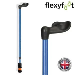flexyfoot comfort fischer handle walking stick blue