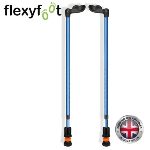 flexyfoot comfort fischer handle walking stick blue pair