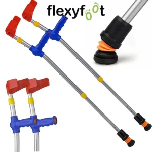 Flexyfoot Shock absorbing soft grip double adjustable kids crutches_blue handle pair_2